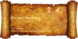 Kozma Avarka névjegykártya