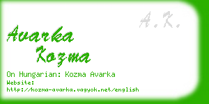 avarka kozma business card
